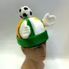 Green, white and yellow football hats open their arms to welcome you. Custom-made World Cup hats and all kinds of football fan hats details Picture